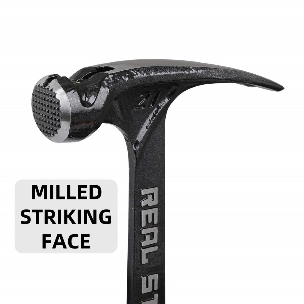 REAL STEEL Klauenhammer mit Magnetischen Nagel Starter und Ergonomische Griff 595g Rahmenhammer Zimmermannshammer, 0517