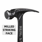 REAL STEEL Klauenhammer mit Magnetischen Nagel Starter und Ergonomische Griff 595g Rahmenhammer Zimmermannshammer, 0517