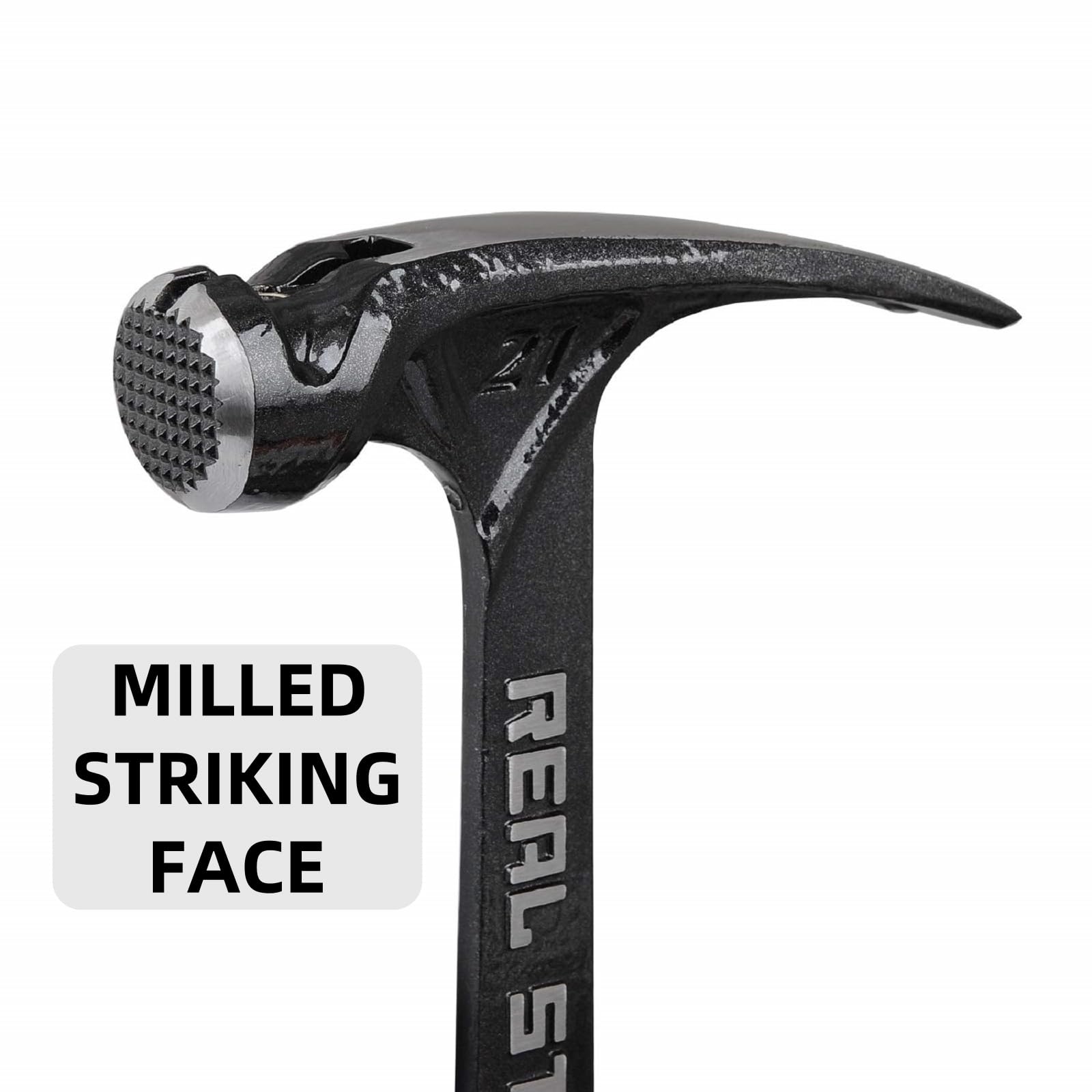 REAL STEEL Klauenhammer mit Magnetischen Nagel Starter und Ergonomische Griff 595g Rahmenhammer Zimmermannshammer, 0517