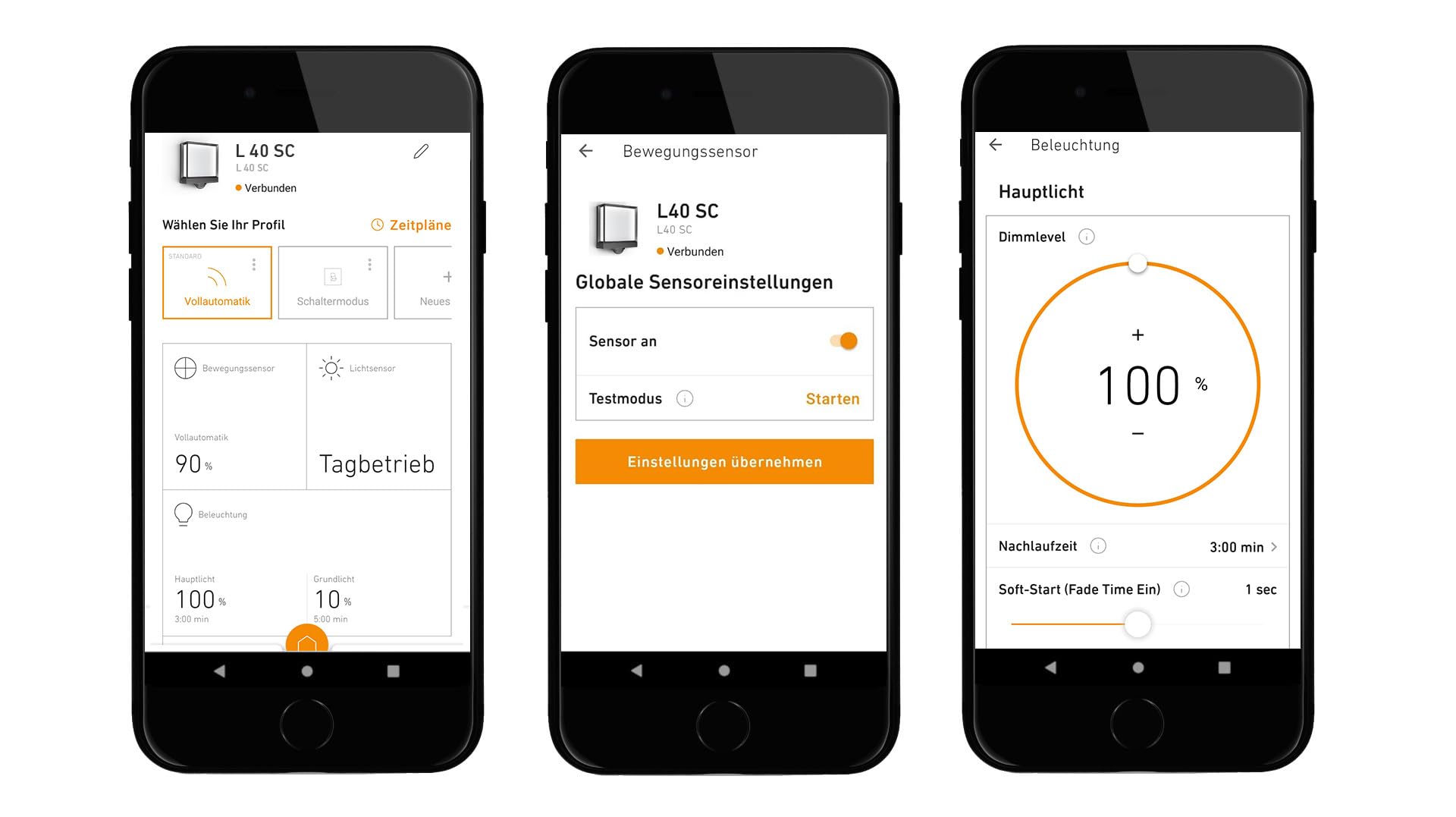 Steinel LED Außenwandleuchte L 40 SC Connect, 180° Bewegungsmelder, smarte Außenleuchte, Softlichtstart, bedienbar per App, anthrazit