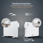 BR Bringer Infrarotheizung 450 Watt mit Smart Thermostat, WIFI & App - für Wandmontage oder als Standgerät für kleine Räume bis 10m² - sehr Energiesparend - Deutsche Qualitätsmarke (weiß)