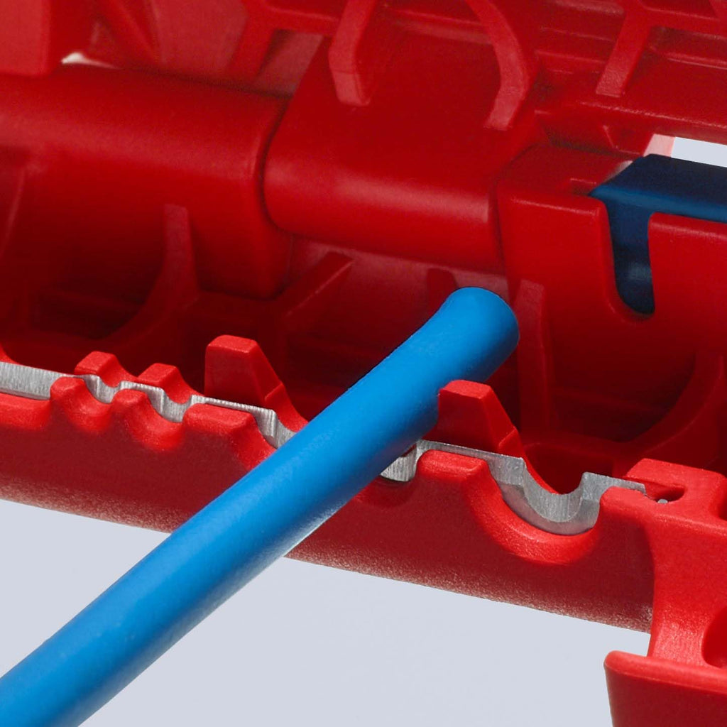 KNIPEX ErgoStrip Universal-Abmantelungswerkzeug für Rechtshänder, 135 mm, NYM-Kabel, Rundkabel, Koaxialkabel, Datenkabel, Abisolierer, 16 95 01 SB