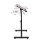 Relaxdays Laptoptisch höhenverstellbar, Laptopständer Holz, mit Rollen, drehbar, HxBxT: 95 x 60 x 40,5 cm, schwarz
