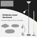Brilliant Lampe Nerva Standleuchte titan/weiß | 2x C35, E14, geeignet für Kerzenlampen (nicht enthalten) | Mit Fußschalter