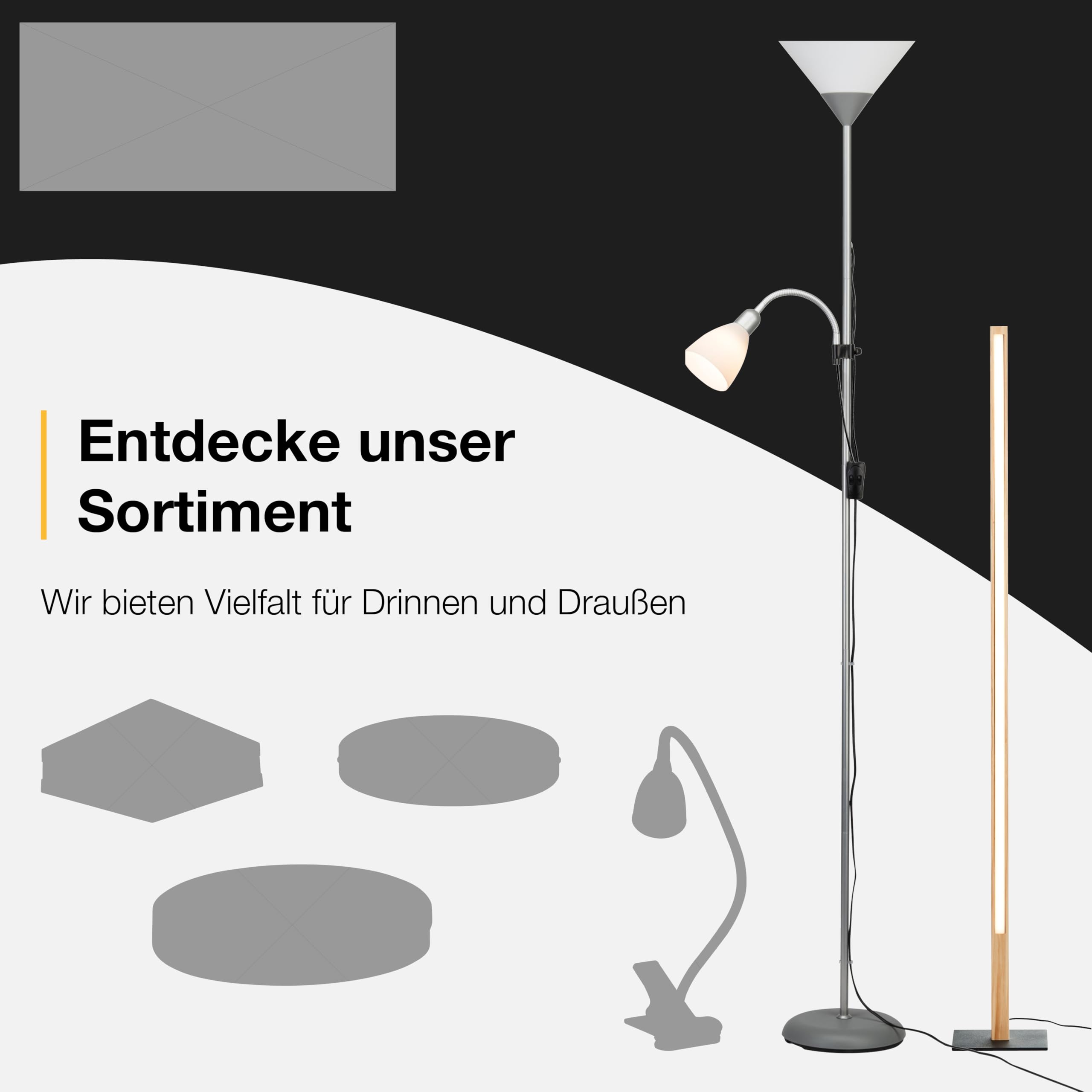 Brilliant Lampe Nerva Standleuchte titan/weiß | 2x C35, E14, geeignet für Kerzenlampen (nicht enthalten) | Mit Fußschalter