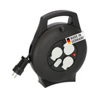 Brennenstuhl Vario Line Kabelbox 3-fach mit USB/Mini-Kabeltrommel für den Innenbereich (Indoor-Kabeltrommel mit USB-Ladefunktion und 10m Kabel, Made in Germany) schwarz