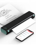 Phomemo M08F Thermodrucker A4 Mobiler Bluetooth Drucker, Tragbarer Wireless Printer für Unterwegs Kompatibel Android iOS, Thermopapier Drucker, Schwarz Grün