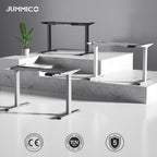JUMMICO Dual-Motor Tischgestell Höhenverstellbar mit USB-Buchse und Kabelwanne, Elektrisch Höhenverstellbarer Schreibtisch Gestell mit Rollen (Schwarz)