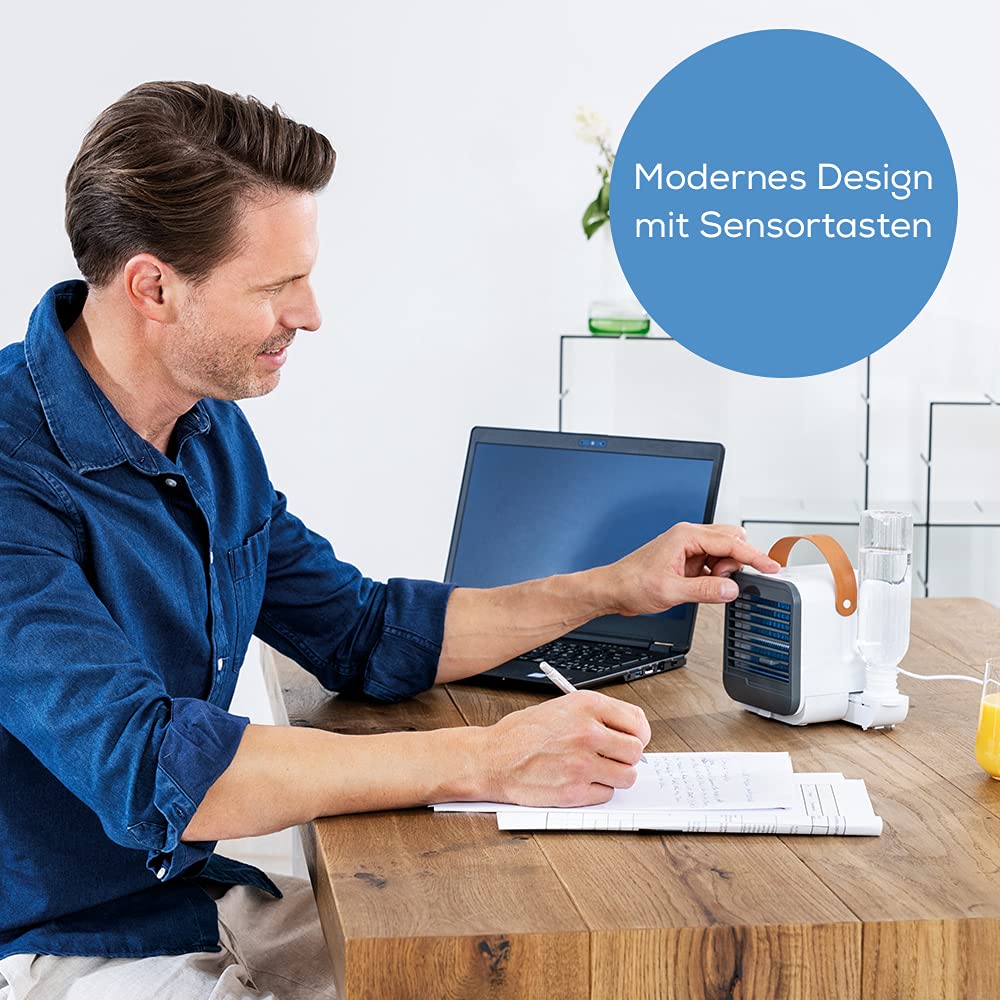 Beurer LV 50 Fresh Breeze Tischventilator/-kühler, handlich, portabel und modern, 2-in-1 Ventilator und Luftbefeuchter, ideal für's Büro, ohne chemische Zusätze, Tragbar, Einfach