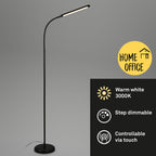 BRILONER – LED Stehlampe dimmbar als Deko im Wohnzimmer und Leselampe, Schwenkbare LED Lampe, Wohnzimmerlampe, Touch, Indirekte Beleuchtung, Schwarz