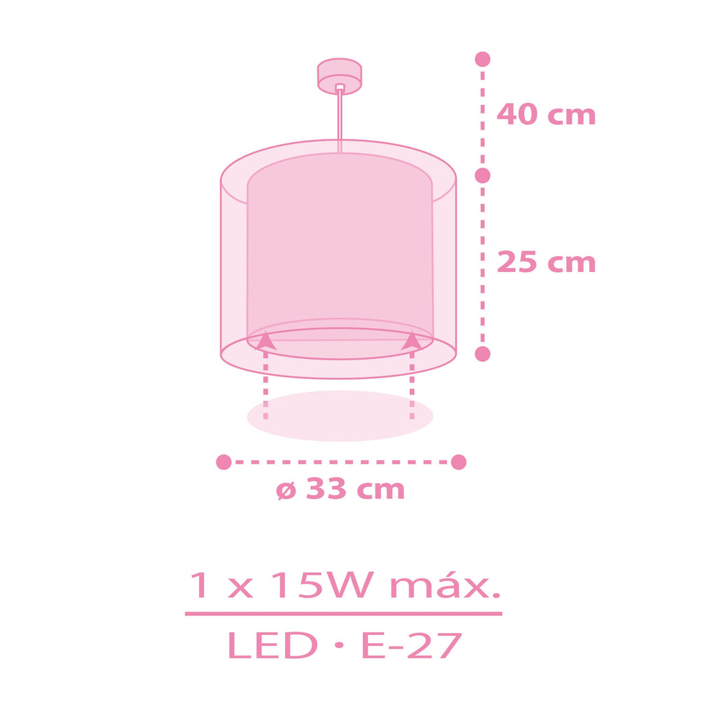 Dalber Lampe kinderzimmer, kinderlampe Pendelleuchte Hängelampe, Deckenleuchte Kinder, Deckenlampe kinderzimmer Einhörner Tiere Unicorns, 41592, E27, Rosa