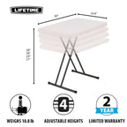 LIFETIME 28240 Verstellbarer Klapptisch für Laptop, TV-Fach, 30 Zoll (76,2 cm), mandelfarben