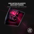 Razer Phantom Tastenkappen-Set - Hintergrundbeleuchtungskompatibel Tasten für Razer Tastaturen (für Switches mit kreuzförmiger Achse, ABS-Material, 128 Keycaps) QWERTZ DE-Tasten | Schwarz