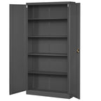 Jan Nowak Metallschrank Jan 185 x 90 x 40 cm - Metall Aktenschrank Abschließbar mit 2 Türen, Mehrzweckschrank mit 5 Ebenen, Büroschrank aus Stahlschrank mit Pulverbeschichtung - Anthrazit