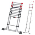 Hailo T80 FlexLine Alu Sicherheits-Teleskopleiter - ausziehbare Anlegeleiter mit 11 Sprossen - Arbeitshöhe bis 397 cm - Gewicht 10,7 kg - Silber