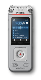 Philips DVT4115 VoiceTracer, Audio Recorder, MP3/PCM, 3 HiFi-Mikrofone, exzellente Fernaufnahme, Inkl. Sembly AI-Testlizenz: Transkription & KI-Zusammenfassungen