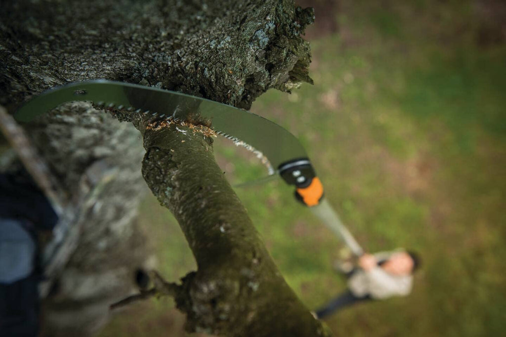 Fiskars Wertastungssäge für Arbeiten an weit entfernten Stellen, Werkzeugkopf, Länge: 55 cm, Gehärtetes Stahl-Sägeblatt, Schwarz/Orange, QuikFit, 1000691