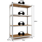 Monzana® 2X Schwerlastregal 160x90x40cm 1400kg 4 MDF-Platten Regal Lagerregal Kellerregal Steckregal Werkstattregal