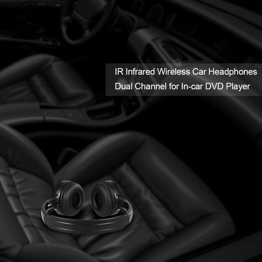 Docooler IR Infrarot Wireless Auto Kopfhörer Stereo Headset Verkabelt Kopfhörer Dual Channel für In-Auto DVD-Player