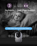 Comfyer Split-Screen Babyphone mit 2 Kameras, 7" HD 720P Video Babyphone ohne WLAN mit Halterung, IR-Nachtsicht Vox-Modus 2-Wege-Audio 6000mAh 300M Reichweite Videoüberwachungsgeräte