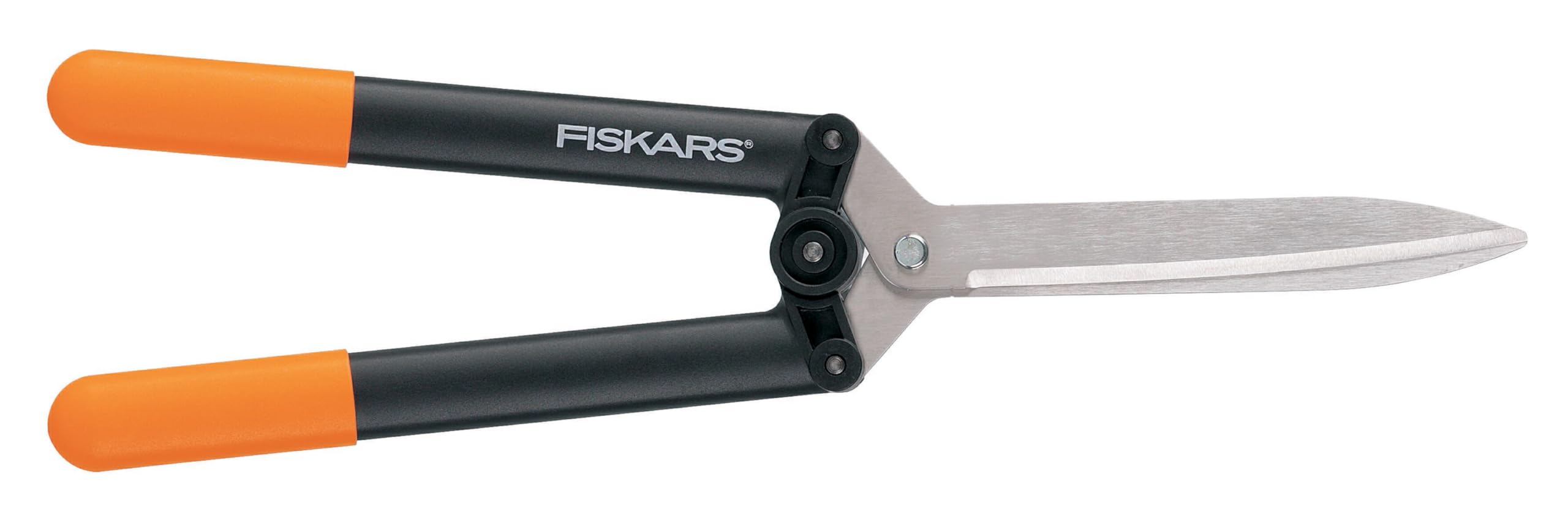 Fiskars Getriebe-Heckenschere HS52, Antihaftbeschichtet, Hochwertige Stahlklingen/Glasfaserverstärkter Kunststoff, Länge: 58,5 cm, Schwarz/Orange, Powerlever, 1001564