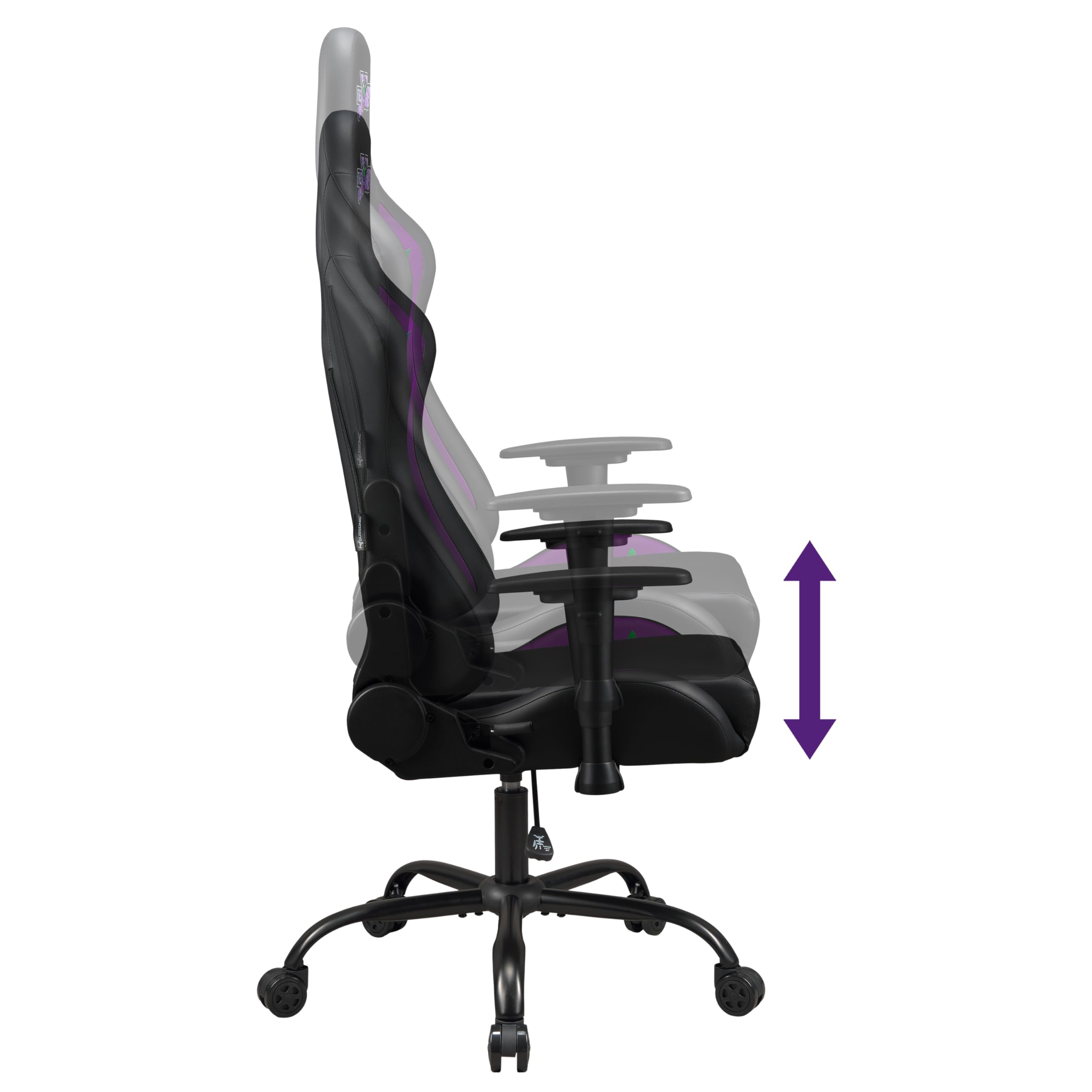 SUBSONIC Joker - Gaming Stuhl oder Bürostuhl, Gamer Sessel für Erwachsene, Bequeme Sitzfläche, integrierte Kopfstütze, Armlehnen und Höhe verstellbar, ergonomische Rückenlehne - Schwarz.