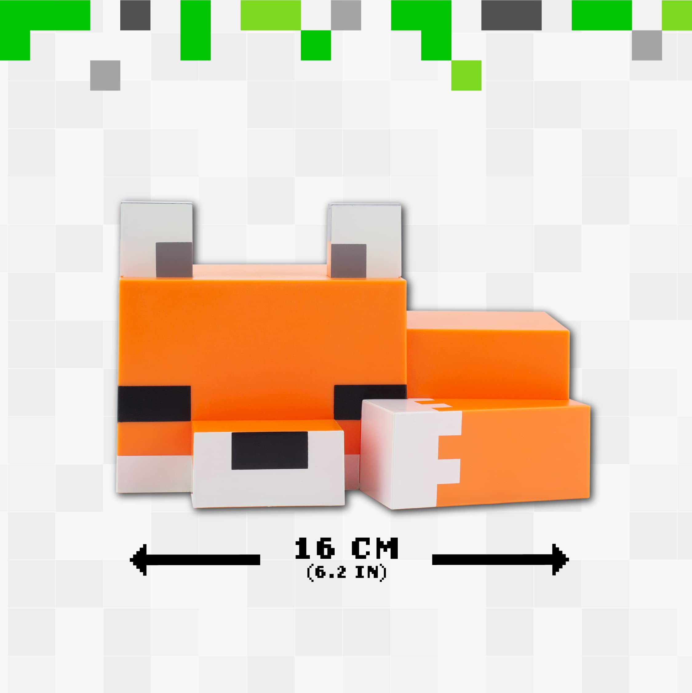 Minecraft Fuchs Nachtlicht - Offiziell lizenziert, Süße Lampe, Geschenk für Jungs & Mädchen, Gaming-Zimmerzubehör & Deko fürs Kinderzimmer, Bunt