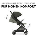 hauck Travel N Care, Dark Olive - Reise Buggy für Kinder ab Geburt bis 22 kg - mit Liegefunktion - Leicht 6,9 kg & Kompakt - Klein Zusammenklappbar - UPF 50+ - EVA Räder - Korb bis 3 kg