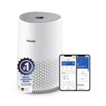 Philips Luftreiniger 600-Serie, energieeffizient mit Smart Sensor, Für Allergiker, HEPA-Filter entfernt 99,97% der Schadstoffe, Deckt bis zu 44 m2 ab, App-Steuerung, Weiß (AC0651/10)