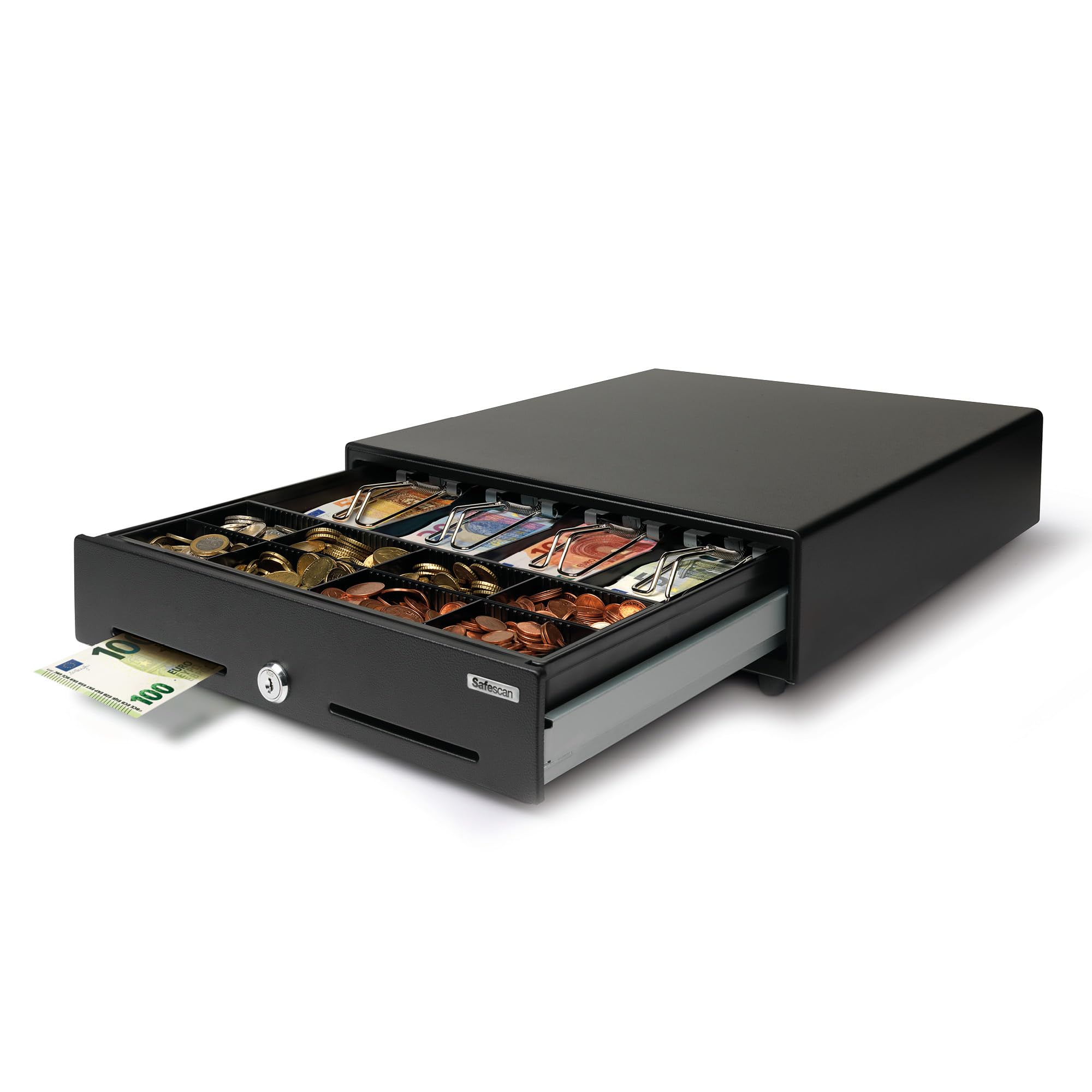 Safescan SD-3540 Standard-Duty Kassenschublade mit 4 Fächern für Banknoten und 8 für Münzen - Kassenlade mit RJ-12 Anschluss (z.B. Registrierkasse) - Solide Kassenschublade von 35 x 40,5 x 10,5 cm