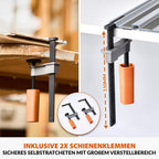Evolution ST2800-G2 Führungsschiene Kreissägen Universal passend für die meisten Marken Makita, Metabo Bosch, Festool, 2,8m (2 x 1400 mm ) Selbstausrichtende Verbindungsschienen, Endanschlag-Zubehör