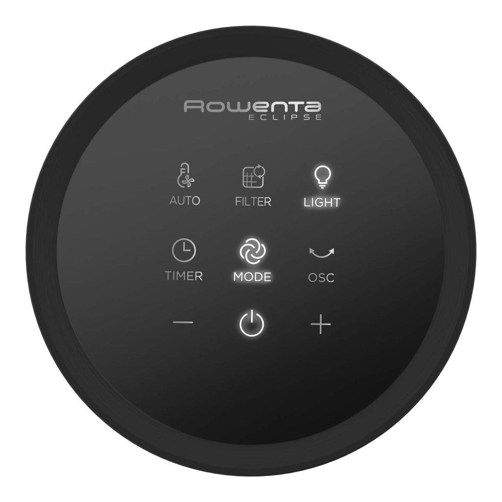 Rowenta rotorloser 2 in1 Luftreinigungsventilator Eclipse QU5030 | Luftreiniger und Ventilator | Feinpartikel | 12 Geschwindigkeiten | Timer | verzögerte Startfunktion | Fernbedienung | Anthrazit