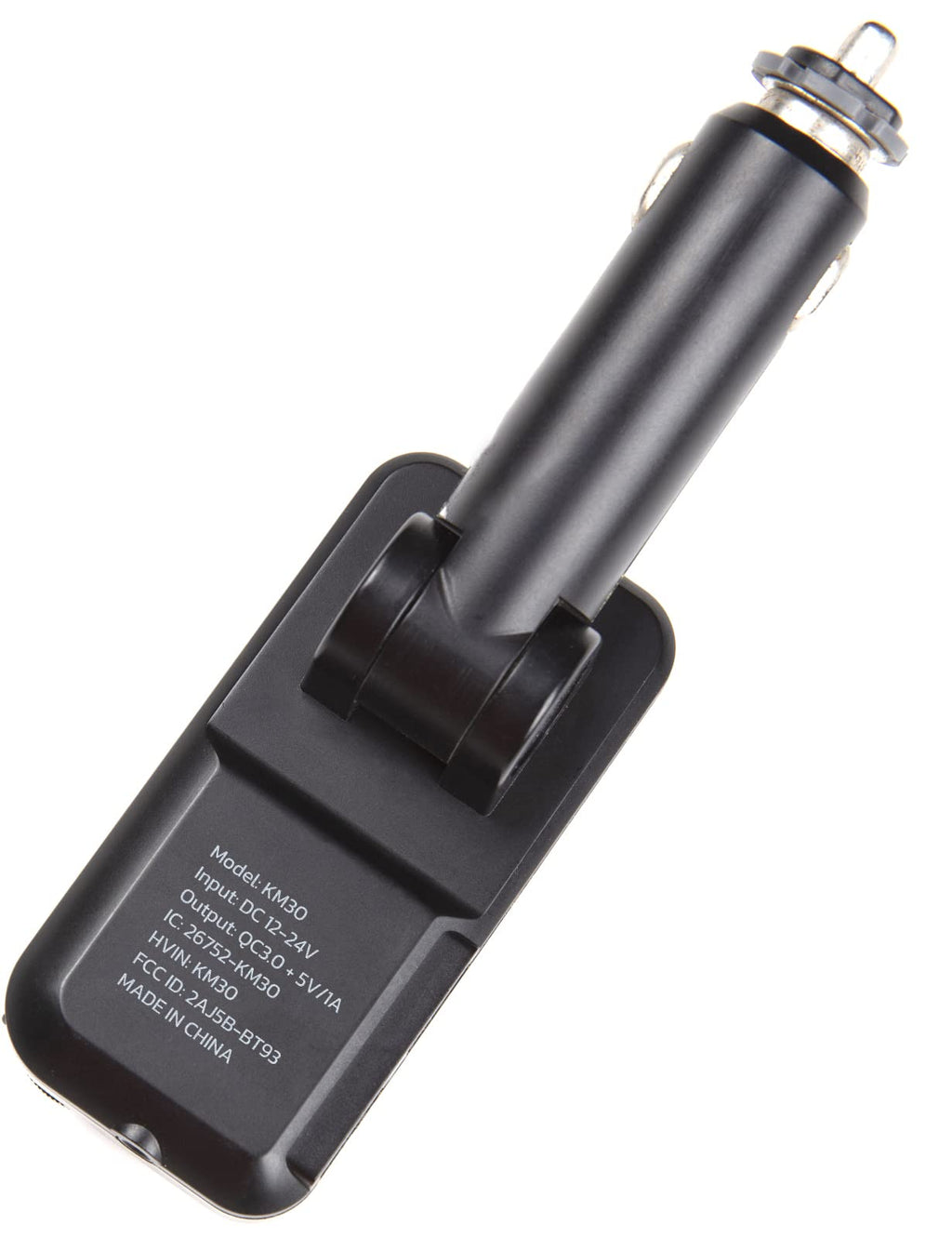 Nulaxy Bluetooth Adapter Auto, Starkes Mikrofon FM Transmitter Auto Bluetooth mit 1,8-Zoll-Farbbildschirm für Freisprechanrufe, unterstützt QC3.0-Lade-, Höhen- und Bassmusik-Player - KM30