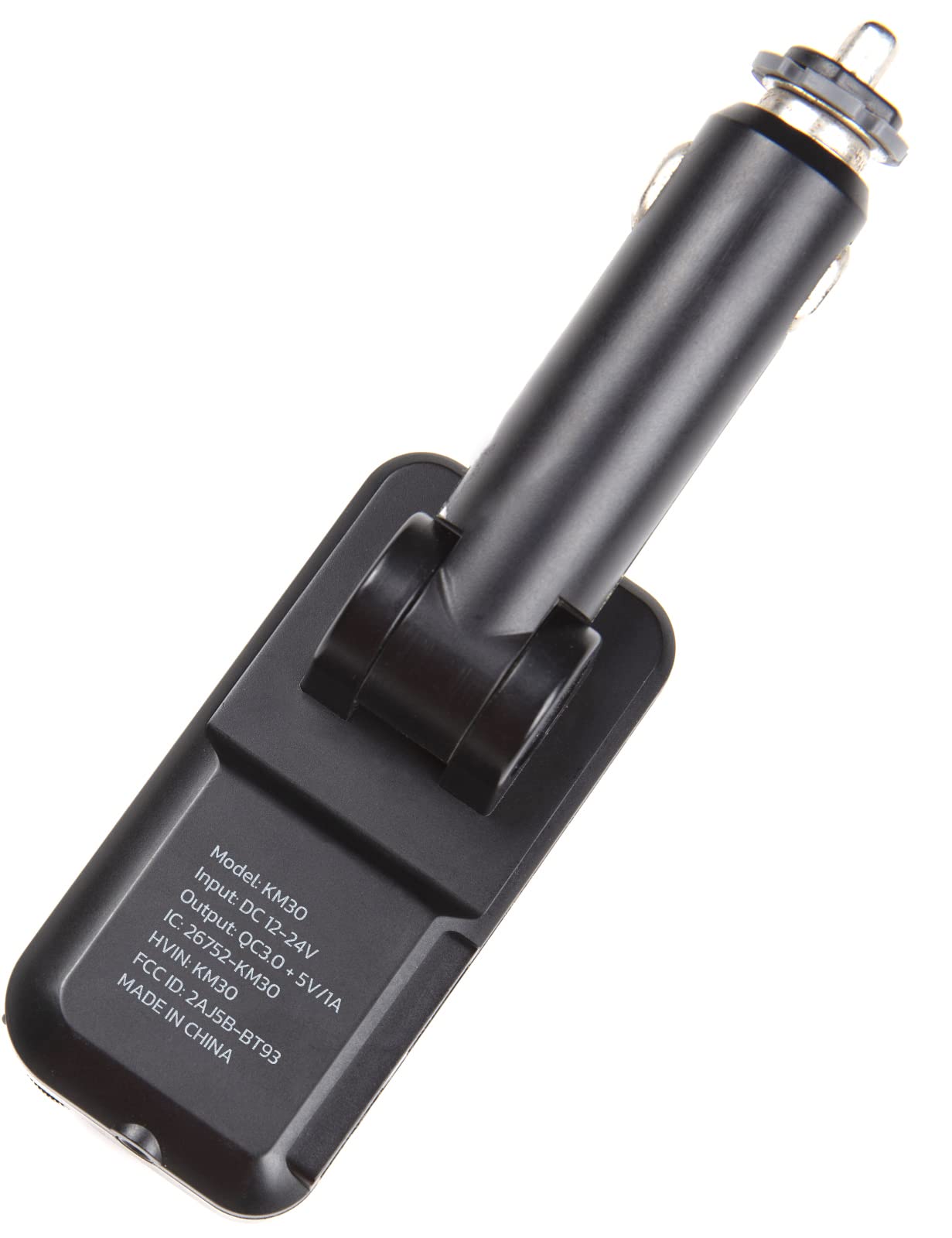 Nulaxy Bluetooth Adapter Auto, Starkes Mikrofon FM Transmitter Auto Bluetooth mit 1,8-Zoll-Farbbildschirm für Freisprechanrufe, unterstützt QC3.0-Lade-, Höhen- und Bassmusik-Player - KM30