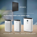 Philips Original Aktivkohlefilter für Luftreiniger Series 1000, Kompatibel für AC2729/10 und AC121x/10, Schwarz, FY1413/30