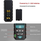 Laser-Entferungsmesser 50M,RockSeed Digitaler Lasermessgerät mit 2 Blasenebenen,Tragbarer Lasermessgerät M/In/Ft Einheit Hintergrundbeleuchtetes LCD zur Messung Entfernung/Fläche/Volumen/Pythagorean
