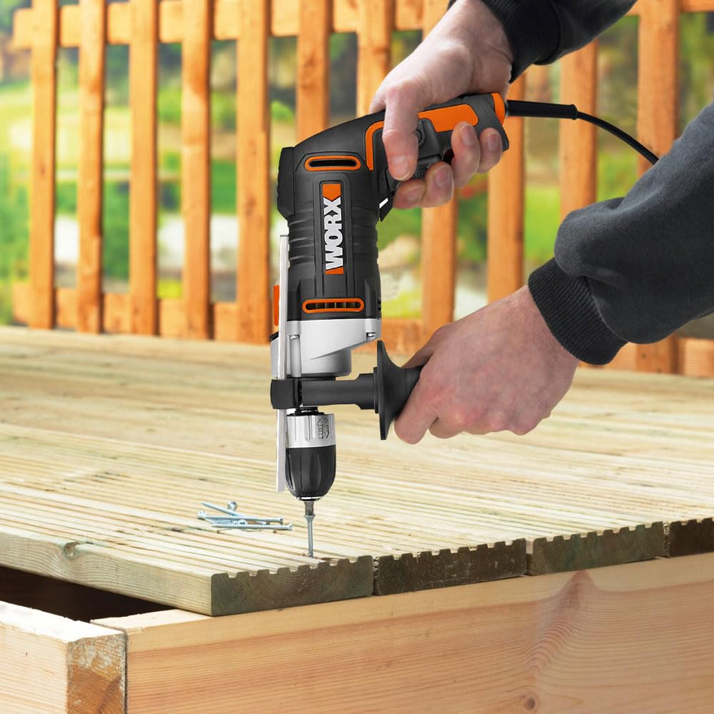 WORX WX328 Schlagbohrmaschine 810W - exaktes Bohren in Holz, Beton & Stahl - einfacher Werkzeugwechsel - stufenlose Drehzahlregulierung - exakte Bohrtiefe mit Tiefenanschlag - ergonomisches Design