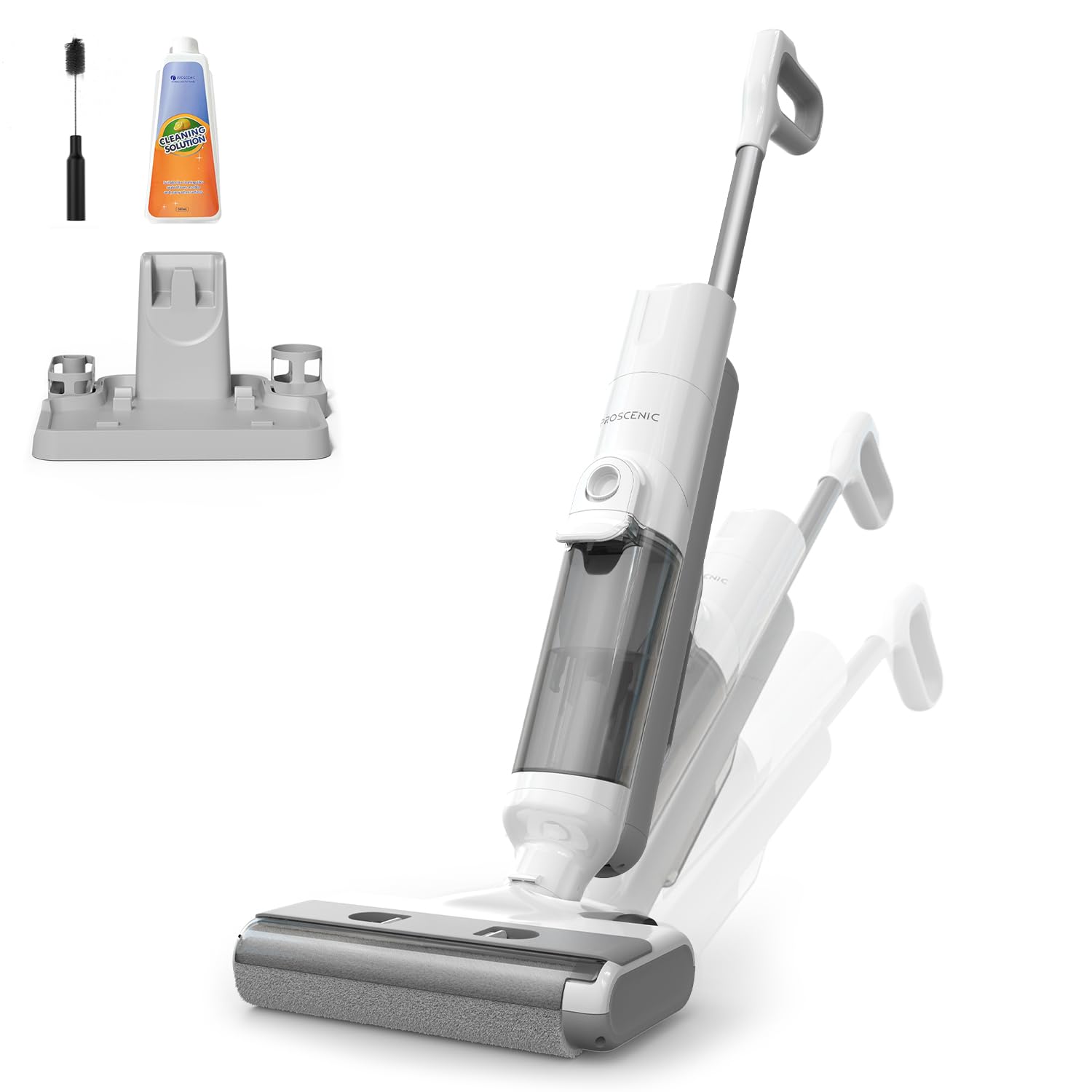 Proscenic F10 Ultra Nass Trockensauger, 60 Min Staubsauger mit Wischfunktion, Saugwischer Smart 3 in 1, 0,7-mm-Wandreinigung, Selbstreinigung, Anti-Tangle, LED-Display, 1.3L für Harte Boden,Tierhaare