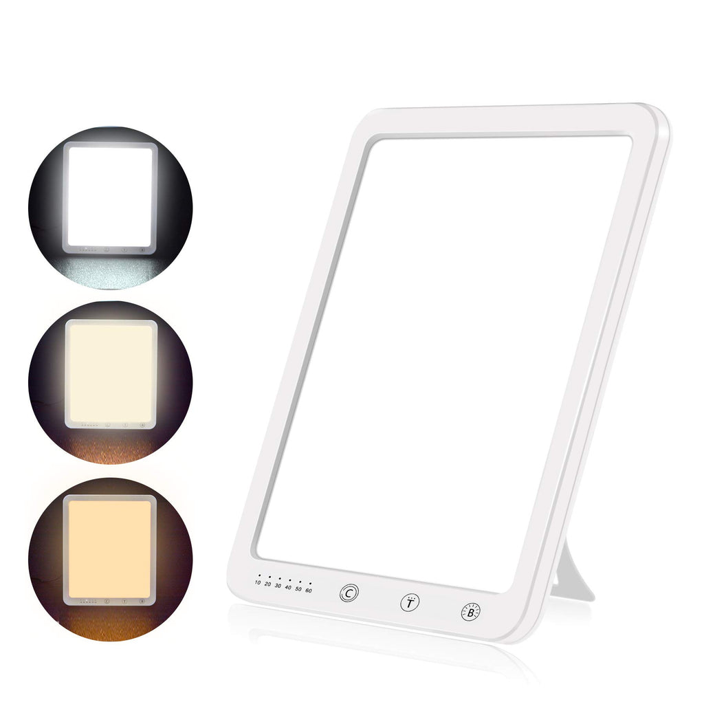 Azhien Tageslichtlampe 10000 Lux,Energy Sonnenlicht Lampe mit 3 Farbmodi,Tragbare Touch-Steuerung LED Vollspektrumlampe mit 5 Einstellbaren Helligkeiten,UV-Frei,CRI>90,Speicherfunktion&Timer