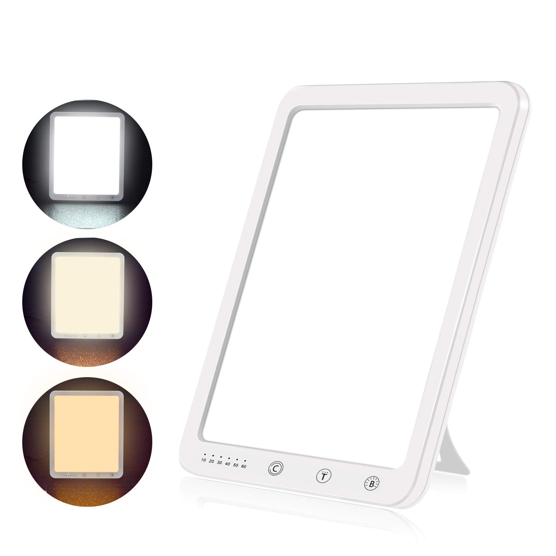 Azhien Tageslichtlampe 10000 Lux,Energy Sonnenlicht Lampe mit 3 Farbmodi,Tragbare Touch-Steuerung LED Vollspektrumlampe mit 5 Einstellbaren Helligkeiten,UV-Frei,CRI>90,Speicherfunktion&Timer