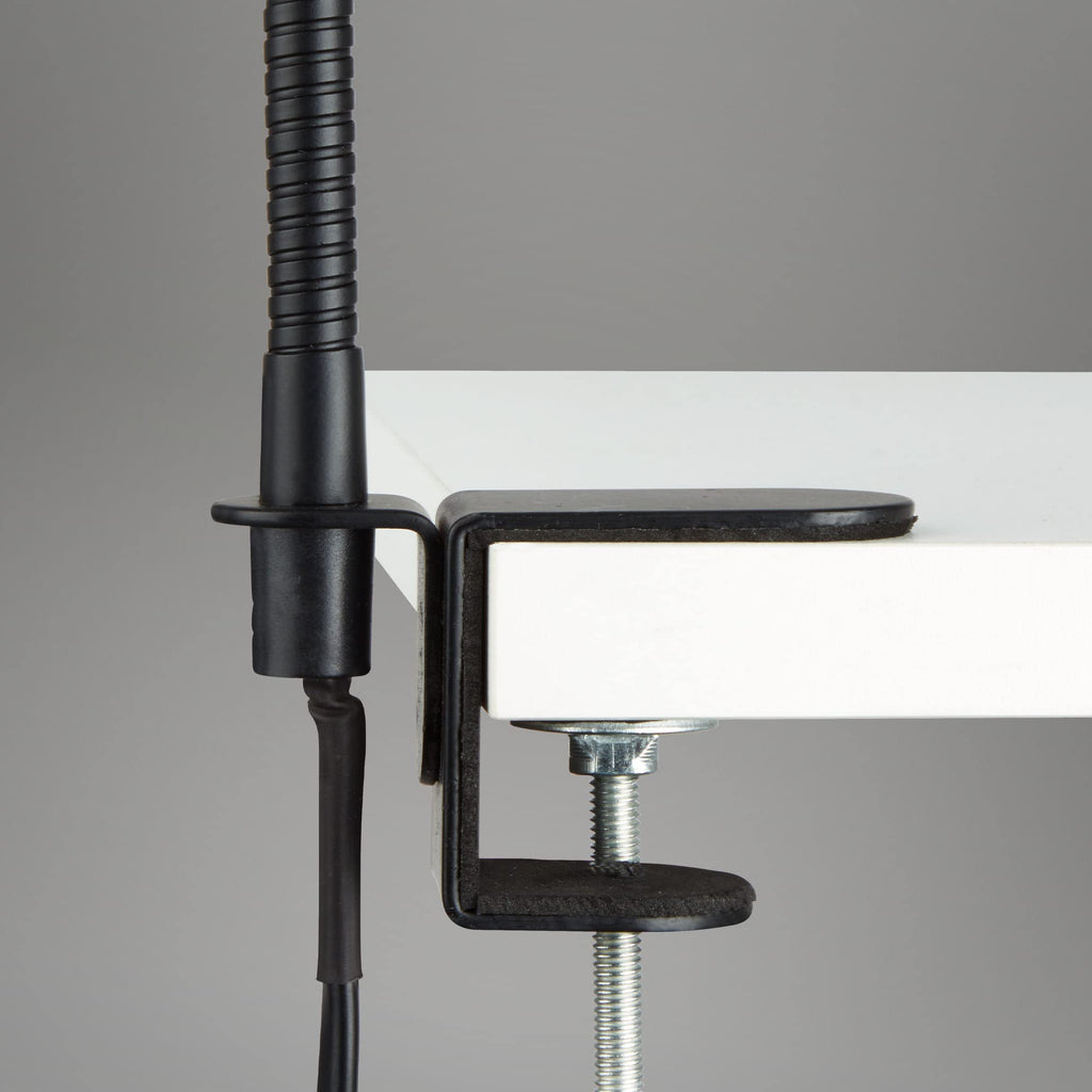 BRILONER - Retro Klemmleuchte, Leselampe inkl. Flexarm, inkl. An- Ausschalter, Schwenkbar, 1x E14, max. 25 Watt, Bürolampe, Schlafzimmerlampe, Kinderzimmer, Leseleuchte, Metall, Schwarz-Gold