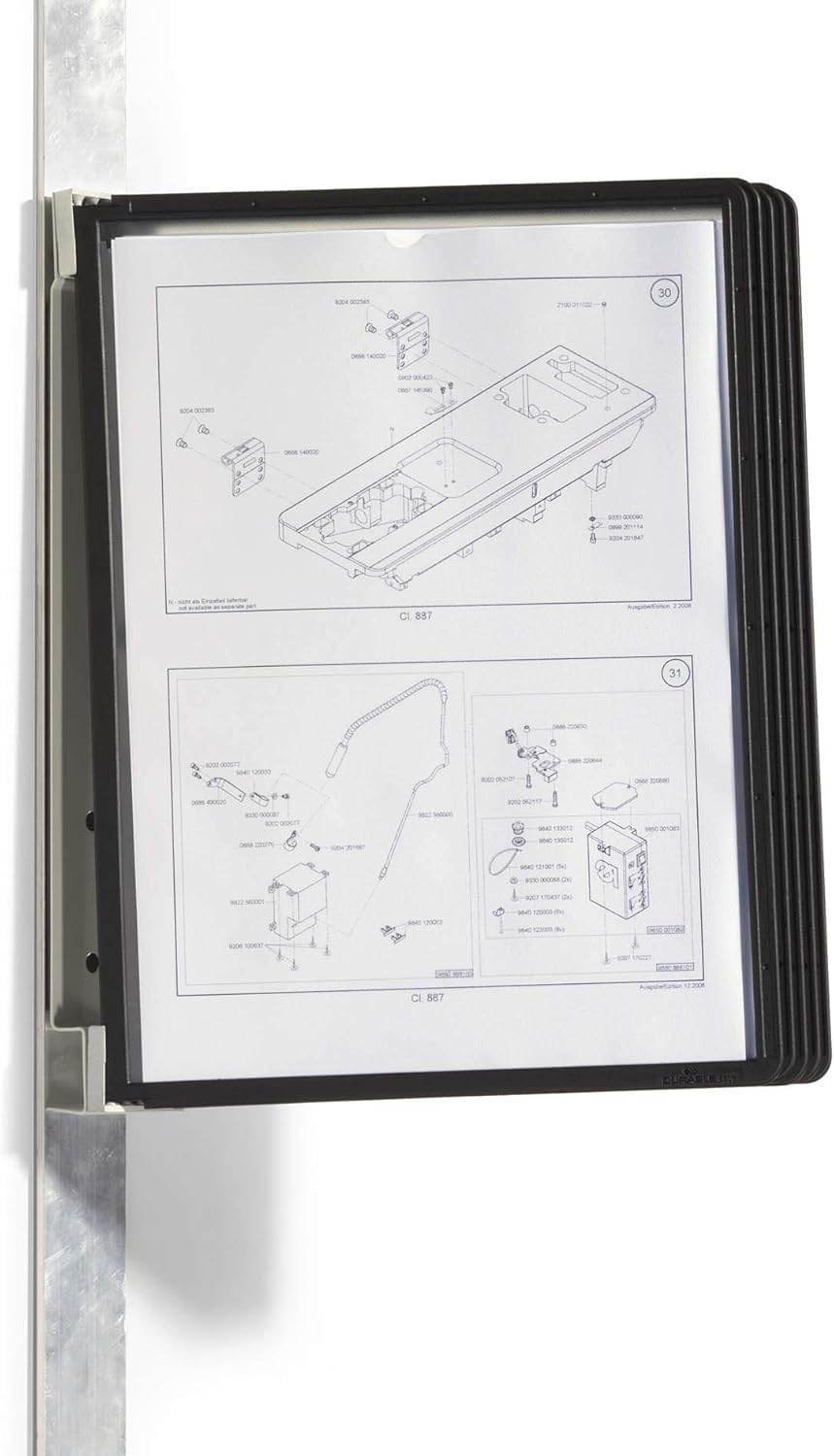 Durable Sichttafelwandhalter (Vario Magnet Wall 5, mit 5 Sichttafeln A4) schwarz, 591401