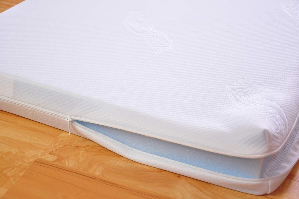 Marsell Baby Gitterbett Babybett und Kinderbett mit Aloe Vera Schaumstoffmatratze Zahnschienen und höhenverstellbar Weiß, umbaubar zum Juniorbett