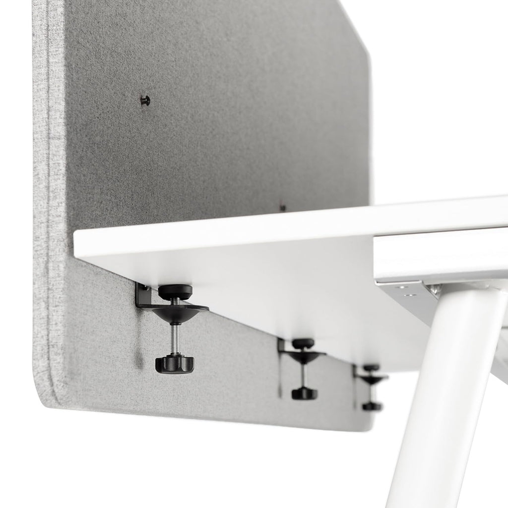 hjh OFFICE Akustik Trennwand Schreibtisch FLEXMIUT D 62 x 180 cm Stoff Hellgrau Sichtschutz Tischtrennwand 891010