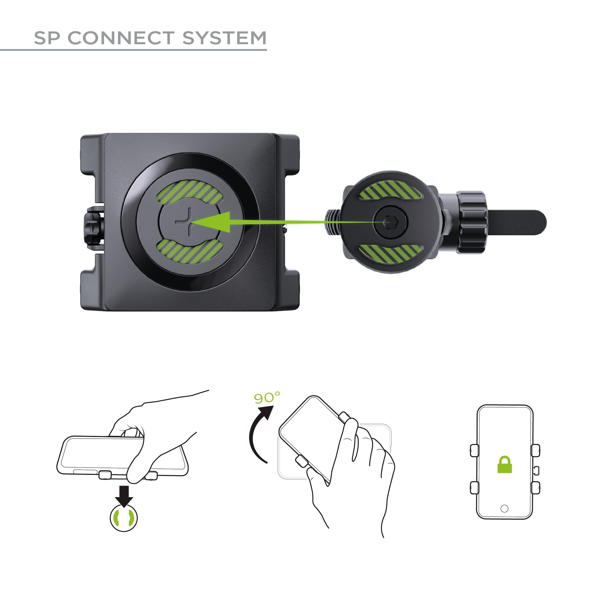 SP CONNECT Fahrrad-Handyhalterung | SPC+ | Universeller Handyhalter für Fahrradlenker | Motorradhandyhalterungen für alle Smartphone Handys wie iPhone Samsung | Mountainbike Rennrad Handy Halterung