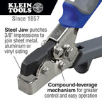 Klein Tools 86528 Stanzer-Set, Schnappverschluss-Stanzwerkzeug für Blech, Vinyl und Aluminiumverkleidungen, blau/grau