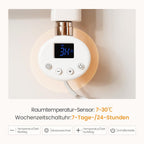EMKE WiFi Badheizkörper Elektrisch 750x600 mm - Gebogen Handtuchheizkörper Elektrisch, Elektrischer Handtuchwärmer Handtuchtrockner Handtuch Heizkörper Bad mit Thermostat und Heizstab - 300W, Weiß