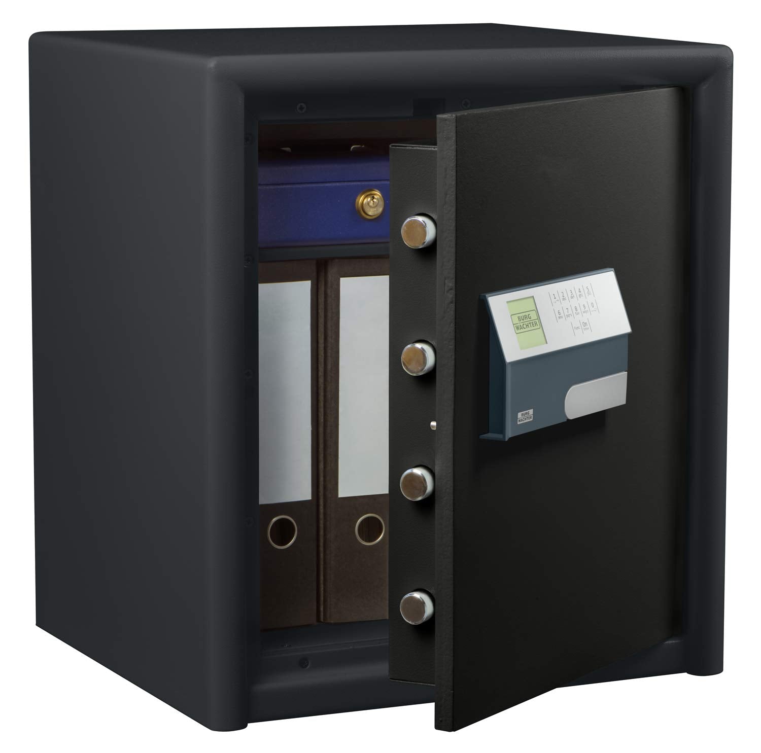 Burg-Wächter Möbeltresor mit elektronischem Zahlenschloss, Combi-Line, Sicherheitsstufe S2, Feuerschutz LFS 30 P, VdS-geprüft, 15 l, 44 kg, CL 440 E, Schwarz