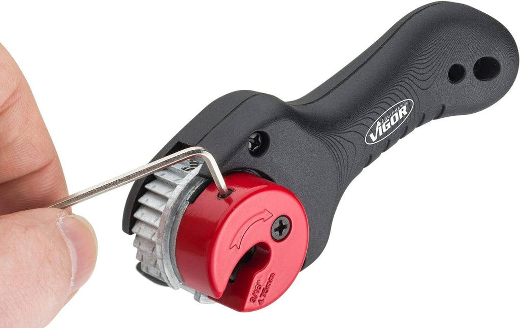 ViGOR Bremsleitungs-Ratschenrohrschneider V6917 I Mit Ratschen-Mechanismus I Für Bremsleitungen bis zu 4,75 mm I Zum Schneiden von Bremsleitungen I Direkt am Fahrzeug anwendbar