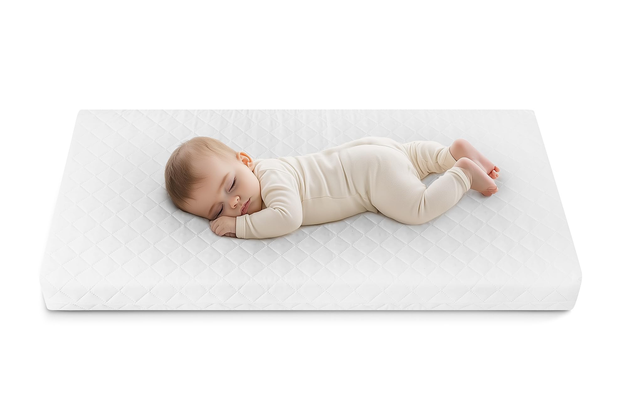 Love For Sleep Babybett Beistellbett 120x60cm mit Schaumstoffmatratze Weiß Jacob Kinderbett Baby Bett Holz - Kinderbett Babybett, Mitwachsend Gitterbett Baby Bed